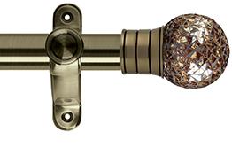 Galleria 50mm Eyelet Pole Burnished Brass Gold Mozaic Ball
