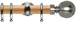 Neo 28mm Oak Wood Pole, Stainless Steel Cup, Ball