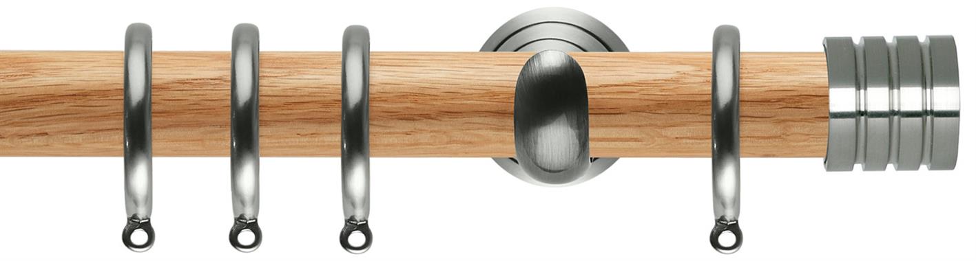 Neo 28mm Oak Wood Pole, Stainless Steel Cup, Stud