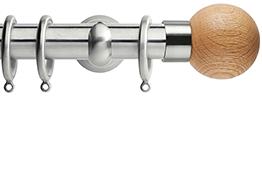Neo 28mm Metal Pole,Stainless Steel Cup,Oak Ball