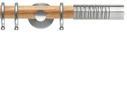 Neo 28mm Oak Wood Pole, Chrome, Wired Barrel