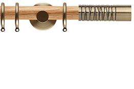 Neo 28mm Oak Wood Pole, Spun Brass, Wired Barrel