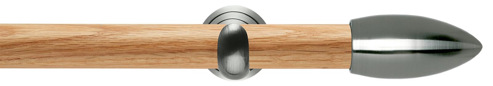 Neo 28mm Oak Wood Eyelet Pole, Stainless Steel Cup, Bullet