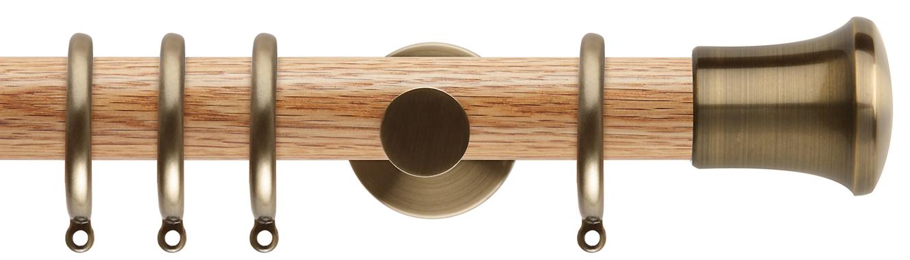 Neo 35mm Oak Wood Pole, Spun Brass, Trumpet