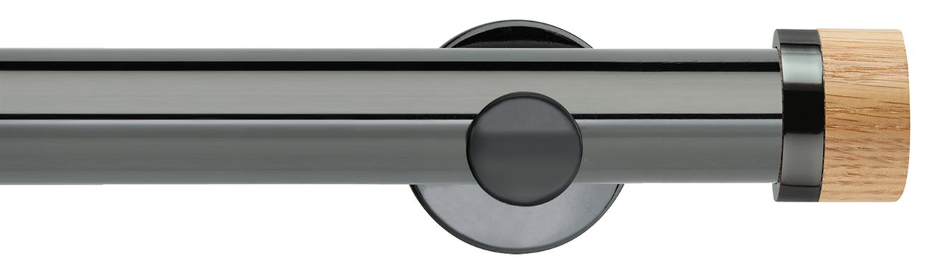 Neo 35mm Metal Eyelet Pole,Black Nickel,Oak Stud