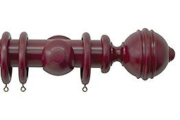 Jones Estate 50mm Handcrafted Wood Pole Claret, Ribbed Ball
