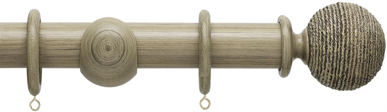 Hallis Origins 45mm Wood Pole, Quarry Stone, Twine Finial