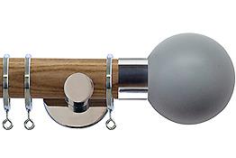Jones Strand 35mm Wood Pole Light Oak, Chrome Painted Ball, Lead