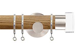 Jones Strand 35mm Wood Pole Light Oak, Matt Nickel, Acrylic End Stopper
