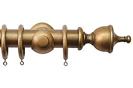 Jones Hardwick 40mm Handcrafted Wood Pole Antique Gold, Urn