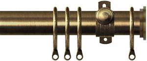 Renaissance Dimensions 28mm Adjustable Pole Antique Brass, Fynn Endcap
