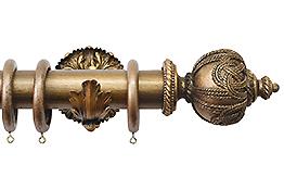 Jones Florentine 50mm Pole, Acanthus, Antique Gold, Rope