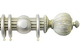 Jones Florentine 50mm Fluted Pole, Cup, Champagne Silver, Pleated Ball