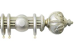 Jones Florentine 50mm Fluted Pole, Cup, Champagne Silver, Rope
