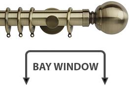 Neo 35mm Bay Window Pole Spun Brass Ball