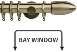 Neo 35mm Bay Window Pole Spun Brass Bullet