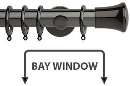 Neo 35mm Bay Window Pole Black Nickel Trumpet