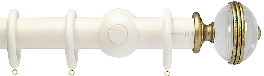 Opus Aria 35mm & 48mm Curtain Pole Antique Ivory, Acrylic Ribbed/Gold