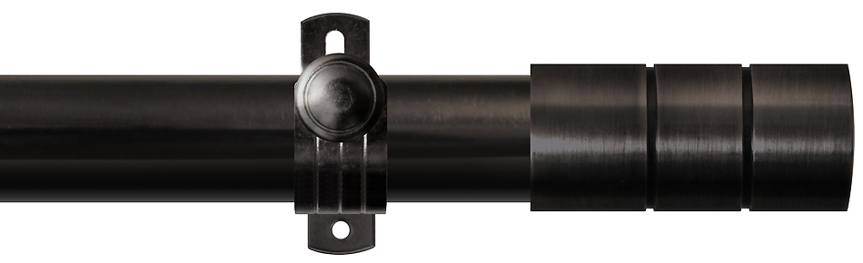 Renaissance Dimensions 28mm Adjustable Eyelet Pole Black Nickel, Cylinder