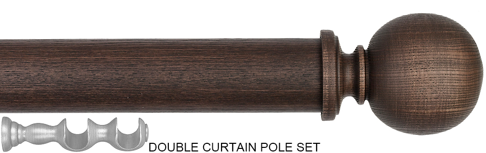 Byron Rustica 35mm 45mm 55mm Double Pole Toasted Oak Lyon
