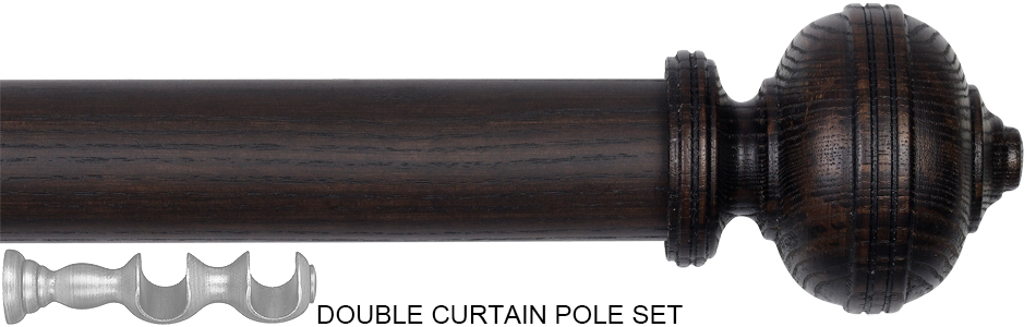 Byron Rustica 35mm 45mm Double Pole Burnt Oak Remy