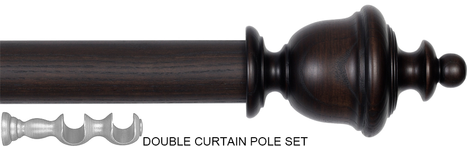 Byron Rustica 45mm 55mm Double Pole Burnt Oak Chantilly
