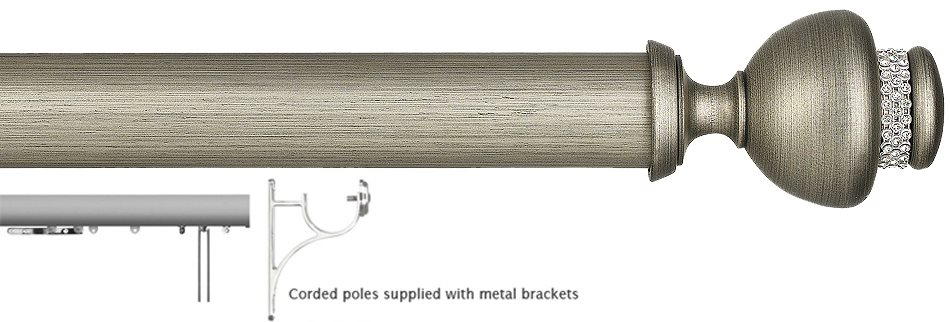 Byron Tiara 45mm Corded Pole Dark Pearl, Decor Charleston