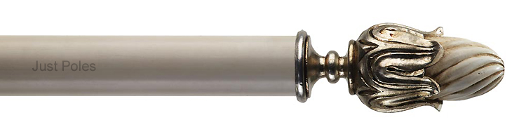 Byron 55mm Pole Sintra Antique White/Gilt-Silver Detail