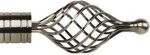 Galleria Metals 50mm Finial Brushed Silver Twisted Cage