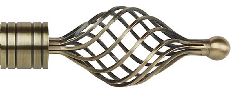 Galleria Metals 50mm Finial Burnished Brass Twisted Cage