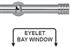 Neo 28mm Eyelet Bay Window Pole Chrome Stud