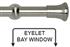 Neo 28mm Eyelet Bay Window Pole Stainless Steel Trumpet