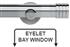 Neo 35mm Eyelet Bay Window Pole Chrome Stud