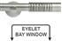 Neo Premium 28mm Eyelet Bay Window Pole Stainless Steel Wired Barrel