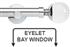 Neo Premium 28mm Eyelet Bay Window Pole Chrome Clear Ball