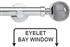 Neo Premium 28mm Eyelet Bay Window Pole Chrome Smoke Grey Ball