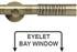 Neo Premium 28mm Eyelet Bay Window Pole Spun Brass Wired Barrel
