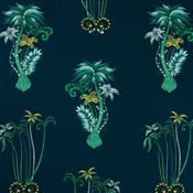 Clarke & Clarke Animalia Jungle Palms Navy Fabric