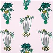 Clarke & Clarke Animalia Jungle Palms Pink Fabric