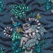 Clarke & Clarke Animalia Lemur Navy Fabric