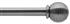 Bradley 19mm Steel Curtain Pole Polished, Ribbed Ball and Collar