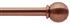 Bradley 19mm Steel Curtain Pole Polished Copper Tint, Ribbed Ball and Collar