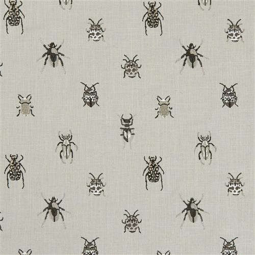 Clarke & Clarke Botanica Beetle Charcoal_Natural Fabric