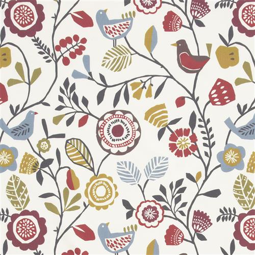 Studio G Wildernes Folki Indigo/Cranberry Fabric