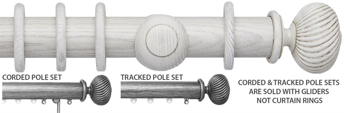 Ashbridge 45mm Corded/Tracked Pole, Parchment White, Seizincote