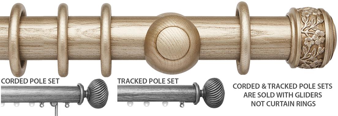 Ashbridge 45mm Corded/Tracked Pole, Champagne Gold, Claremont