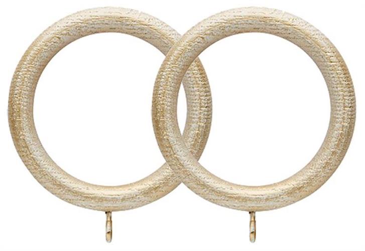 Ashbridge 45mm Wooden Pole Rings, Gold over White