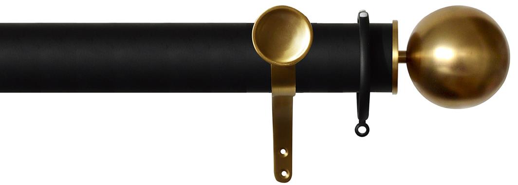 Jones Esquire 50mm Pole Carbon Black, Brushed Gold Sphere