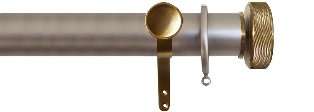Jones Esquire 50mm Pole Brushed Nickel, Brushed Gold Etched Disc