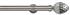 Speedy 35mm Poles Apart IDC Metal Eyelet Pole Satin Silver, Acorn
